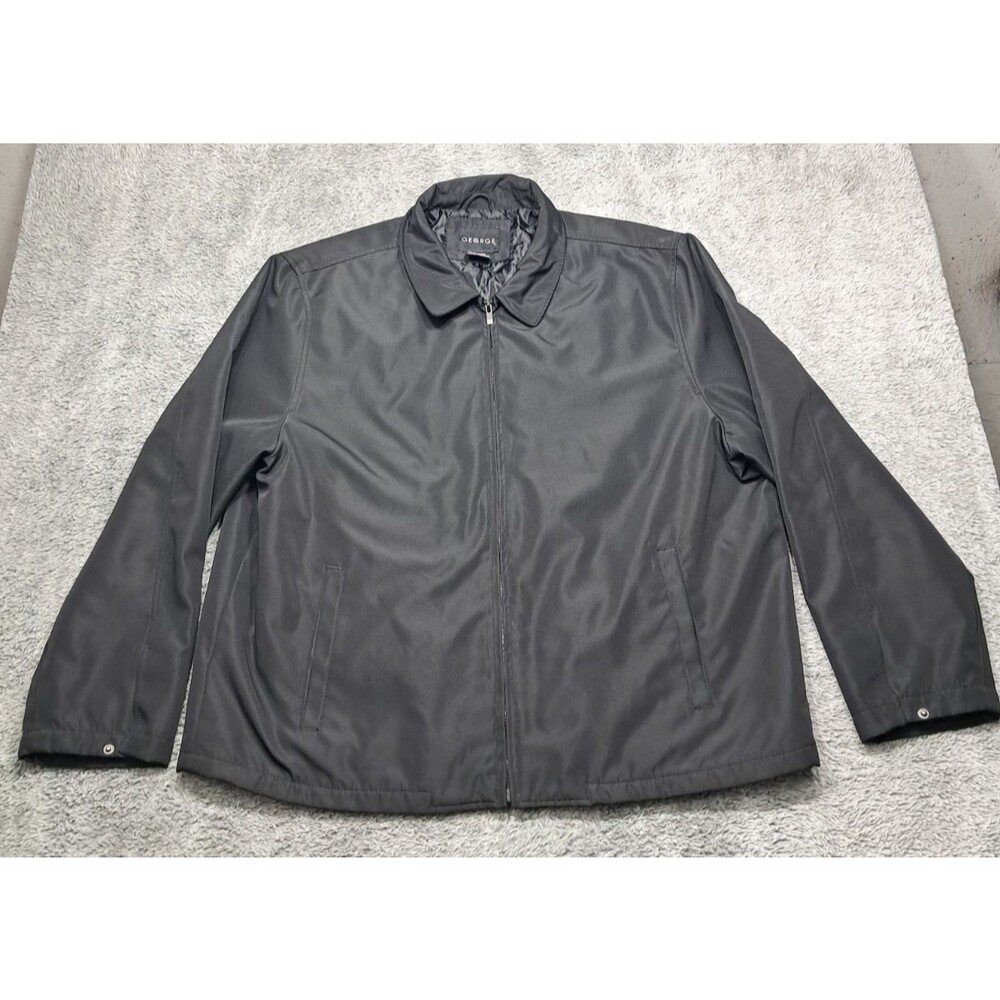 George XL 46/48  Jacket Men’s Dress Coat Pockets Office Business Polyester Zip - Picture 2 of 10